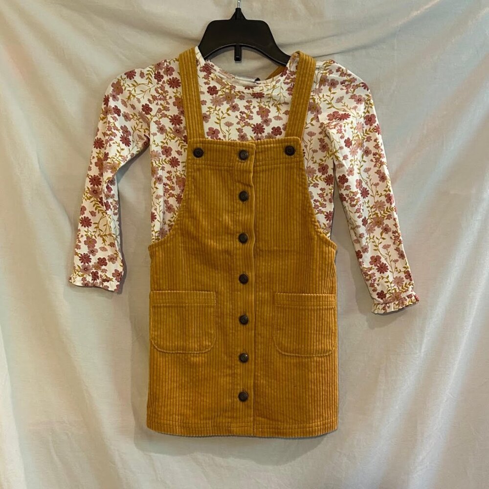 Max Studio Girls 3T Corduroy Jumper Dress Matching Long Sleeve 2 Piece Fall NWT